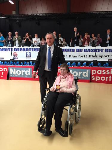 Remise officielle de la médaille d’or de la FFBB à Madame Chantal Lecaille 
